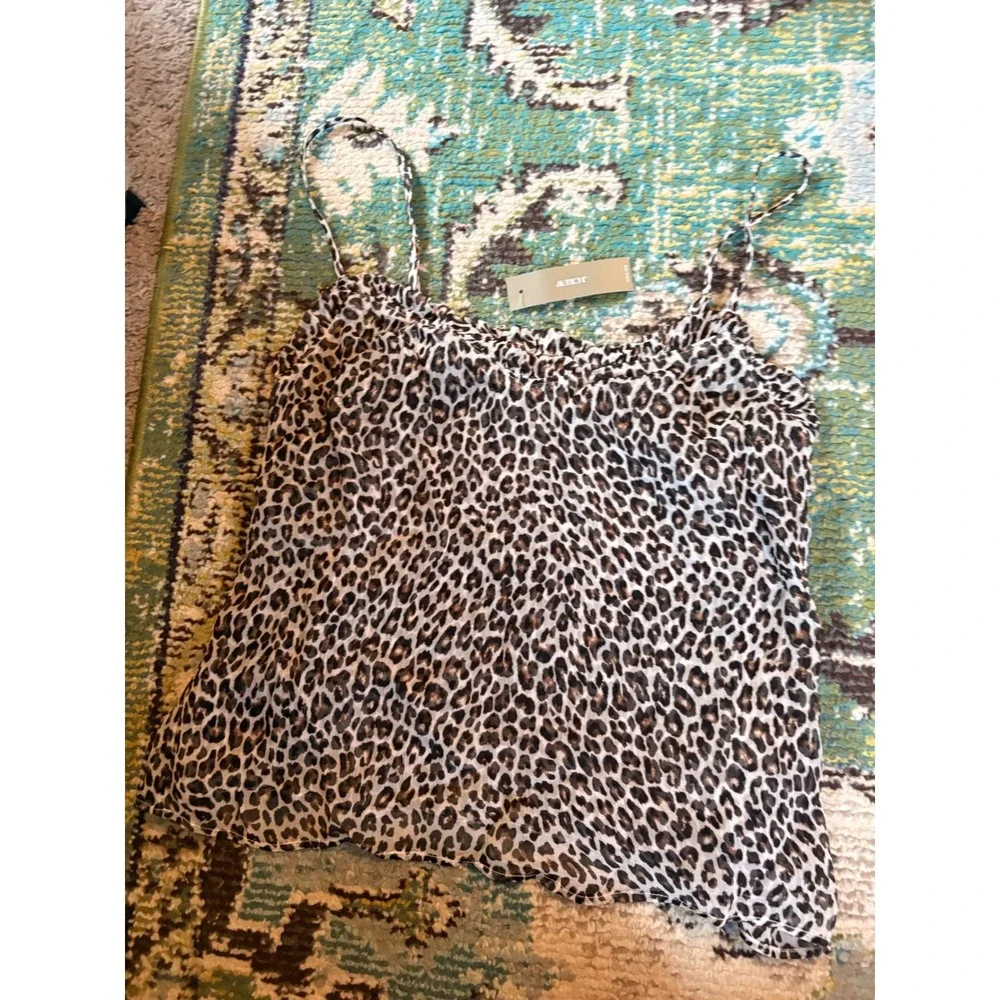 J.Crew Leopard Print Camisole Tank Top 100% Cupro NWT Size Small‎